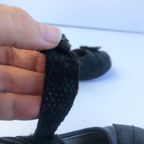 Pediped Flex Black Leather Maryjane Shoes Flower 9 - Picture 11 of 12